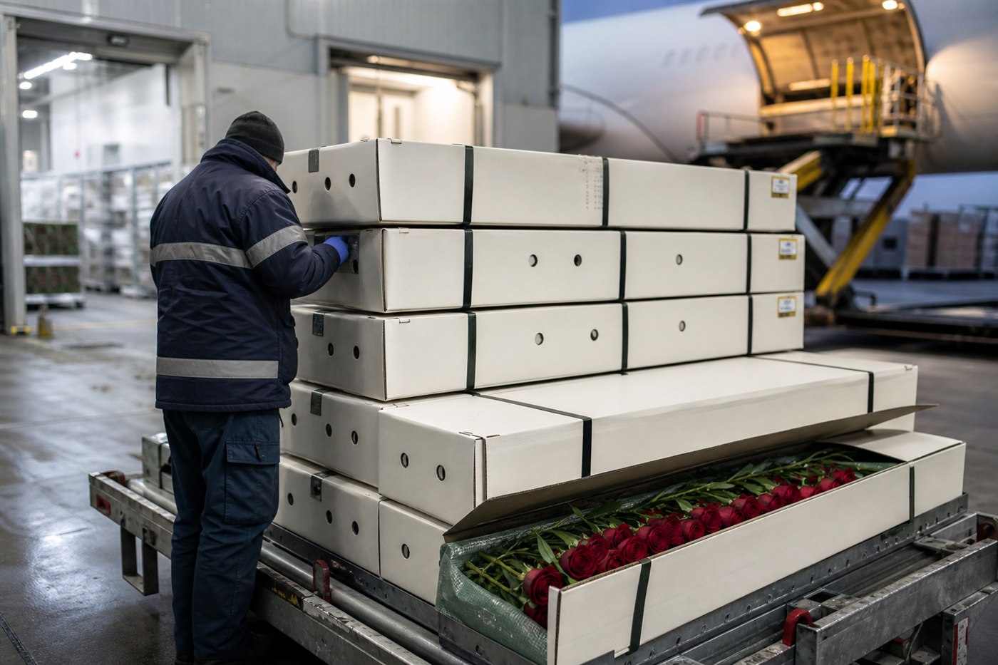 International cold-chain logistics delivering premium Ecuadorian roses