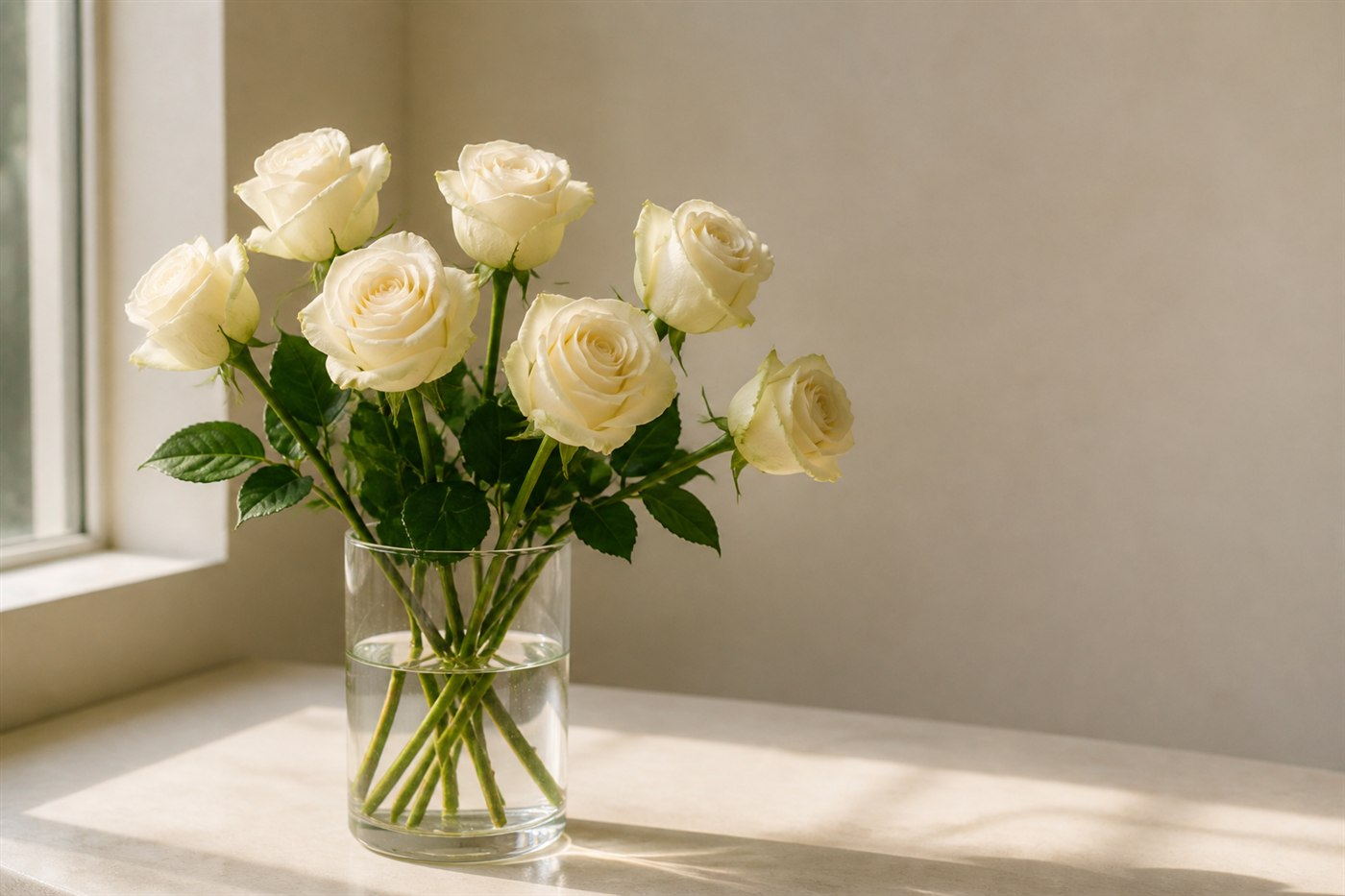 Cream Ecuadorian roses with 8-14 day vase life